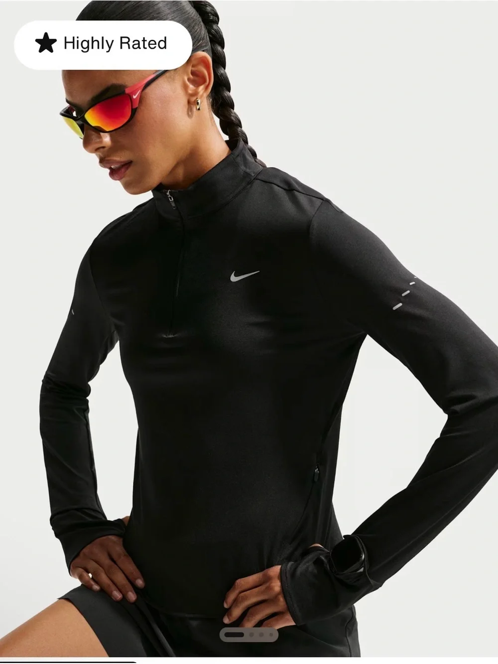 Nike Women's Swift Dri-FIT UV 1/4-Zip Running Top Size S NWT